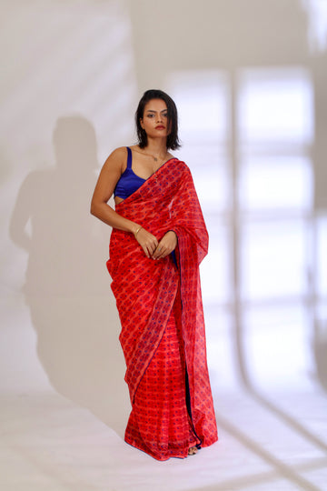 The Orange Jewel moon ( Saree and blouse )