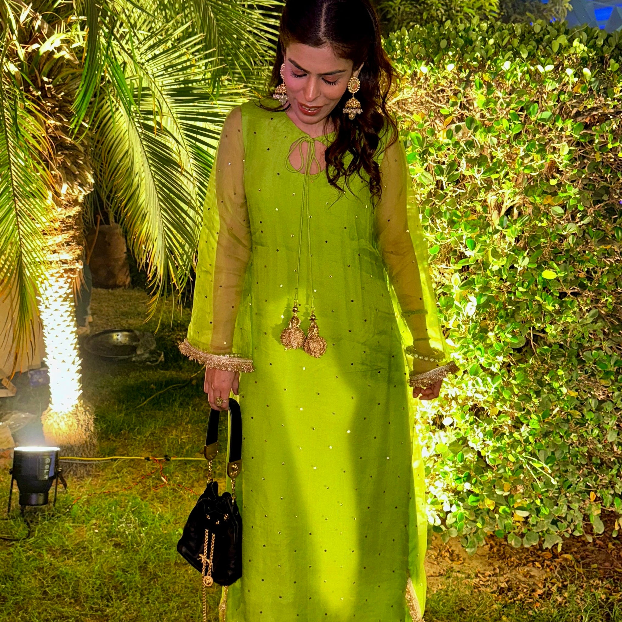 Sitara - e - Husn Kaftan ( Lime Green )